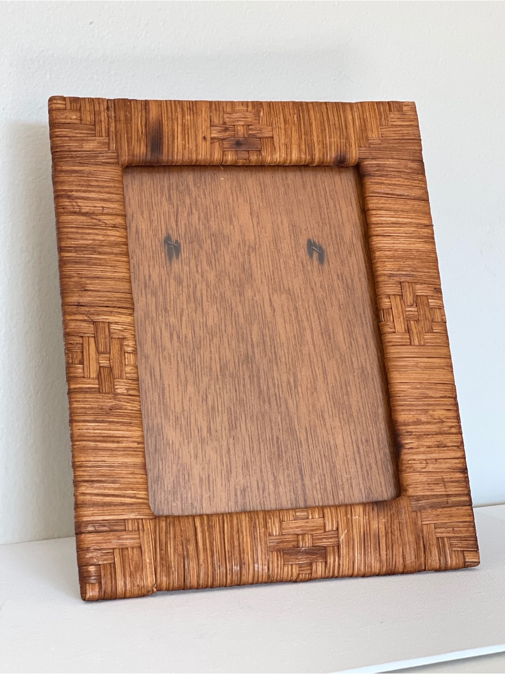 Vintage Rattan Easel Picture Frame Hong Kong Boho for 5” x 7” Picture